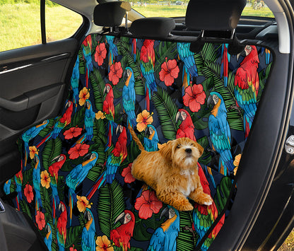 Macaw Parrot Pattern Print Pet Car Back Seat Cover
