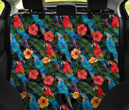 Macaw Parrot Pattern Print Pet Car Back Seat Cover