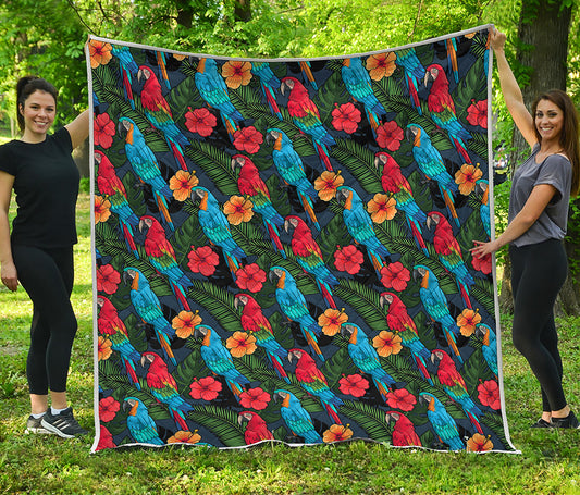 Macaw Parrot Pattern Print Quilt