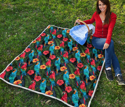 Macaw Parrot Pattern Print Quilt