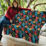 Macaw Parrot Pattern Print Quilt