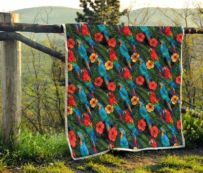 Macaw Parrot Pattern Print Quilt