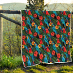 Macaw Parrot Pattern Print Quilt
