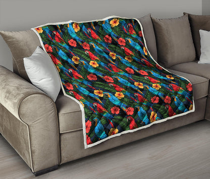 Macaw Parrot Pattern Print Quilt