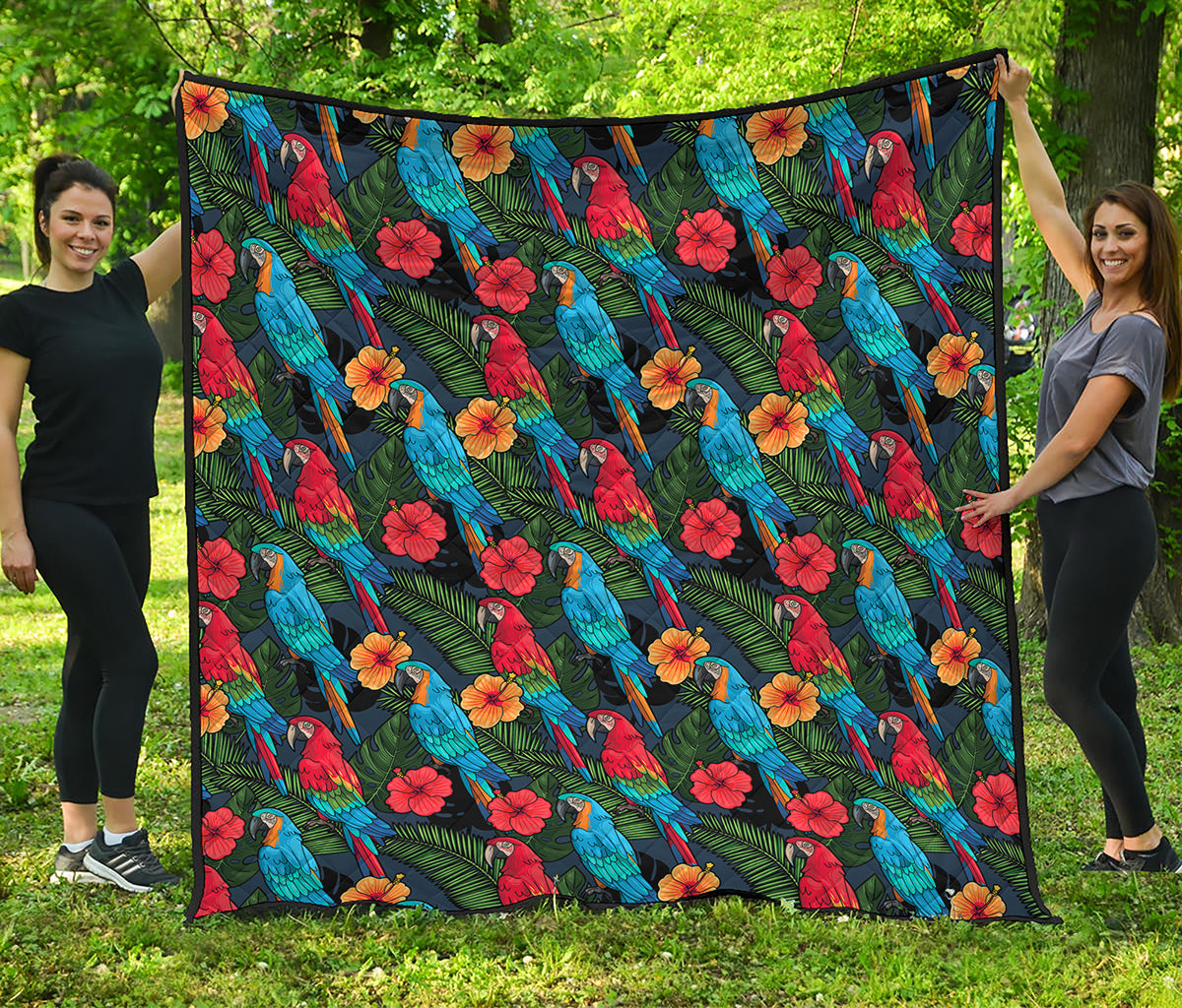 Macaw Parrot Pattern Print Quilt
