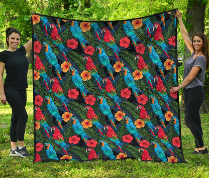 Macaw Parrot Pattern Print Quilt
