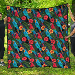 Macaw Parrot Pattern Print Quilt