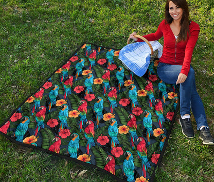 Macaw Parrot Pattern Print Quilt
