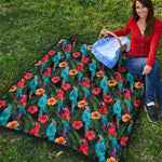 Macaw Parrot Pattern Print Quilt