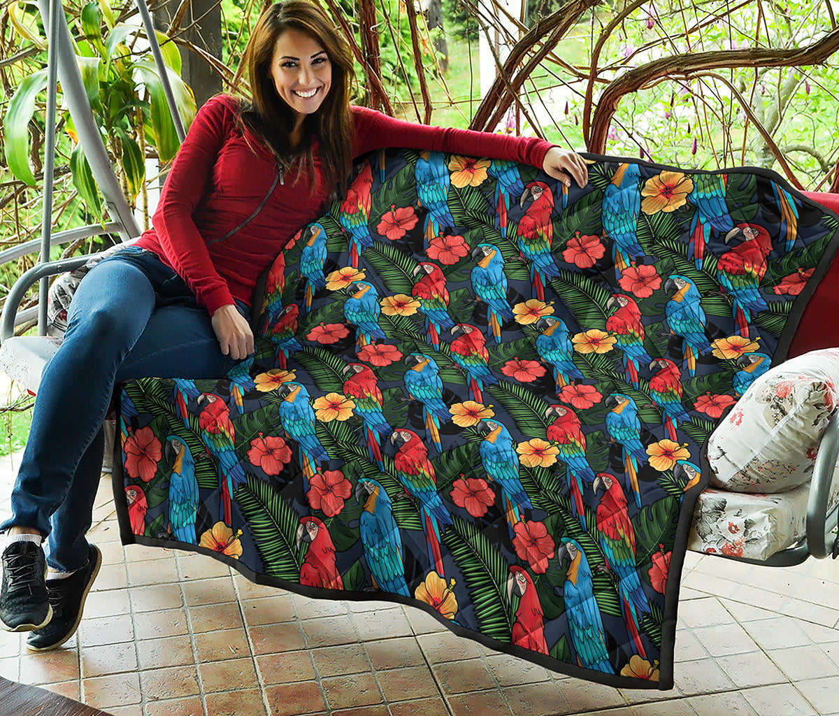 Macaw Parrot Pattern Print Quilt