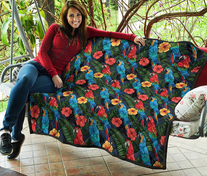 Macaw Parrot Pattern Print Quilt