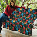 Macaw Parrot Pattern Print Quilt