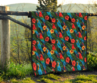 Macaw Parrot Pattern Print Quilt