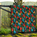 Macaw Parrot Pattern Print Quilt