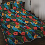 Macaw Parrot Pattern Print Quilt Bed Set