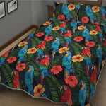 Macaw Parrot Pattern Print Quilt Bed Set