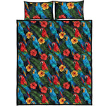 Macaw Parrot Pattern Print Quilt Bed Set