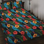 Macaw Parrot Pattern Print Quilt Bed Set