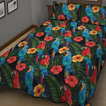 Macaw Parrot Pattern Print Quilt Bed Set