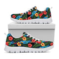 Macaw Parrot Pattern Print White Running Shoes