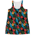 Macaw Parrot Pattern Print Women's Racerback Tank Top