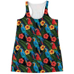 Macaw Parrot Pattern Print Women's Racerback Tank Top