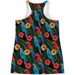 Macaw Parrot Pattern Print Women's Racerback Tank Top
