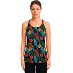 Macaw Parrot Pattern Print Women's Racerback Tank Top