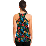 Macaw Parrot Pattern Print Women's Racerback Tank Top