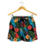 Macaw Parrot Pattern Print Women's Shorts