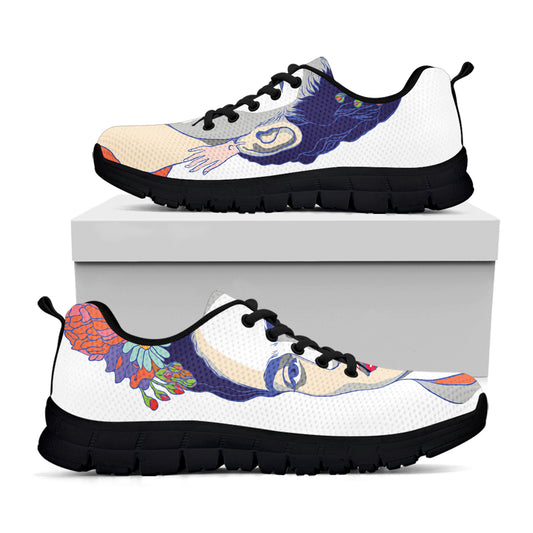 Magdalena Carmen Frida Kahlo Print Black Sneakers