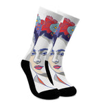 Magdalena Carmen Frida Kahlo Print Crew Socks