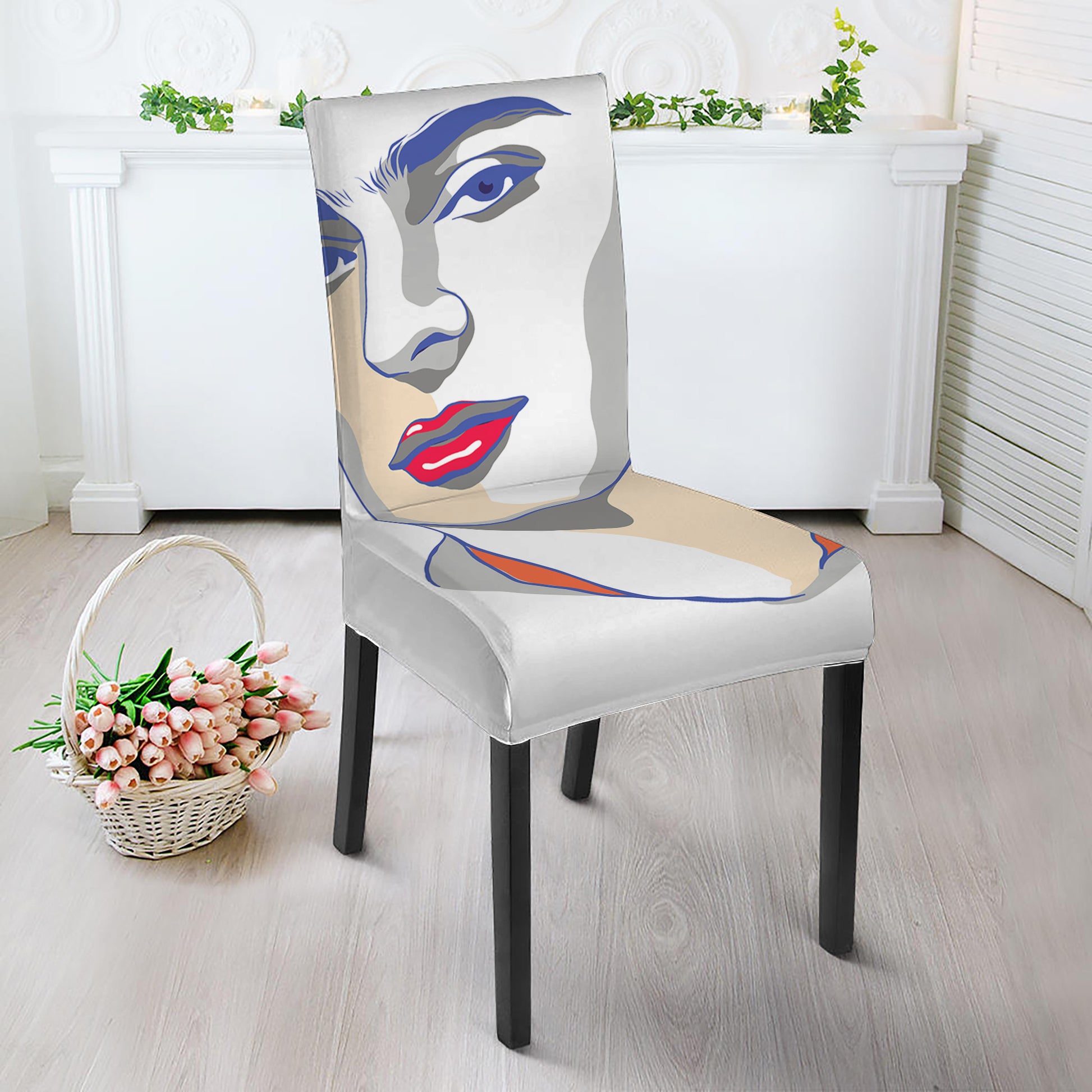 Magdalena Carmen Frida Kahlo Print Dining Chair Slipcover