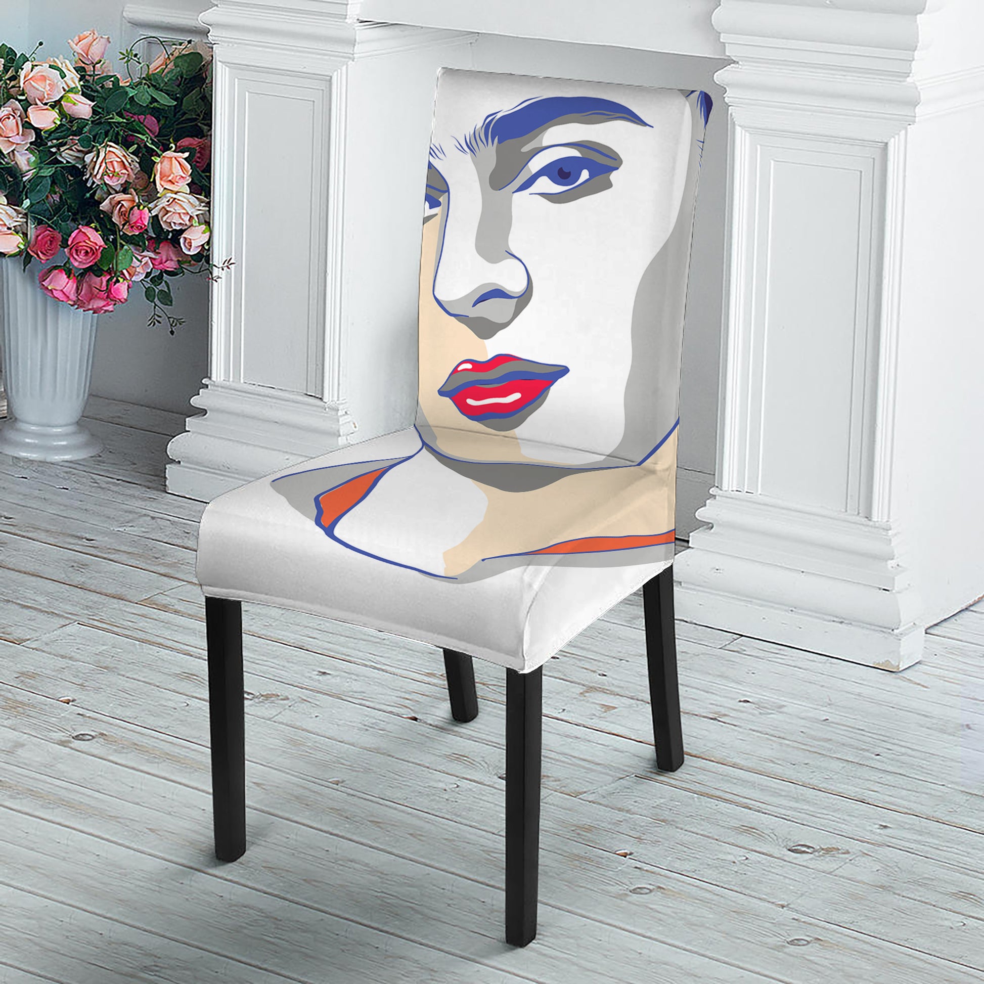 Magdalena Carmen Frida Kahlo Print Dining Chair Slipcover