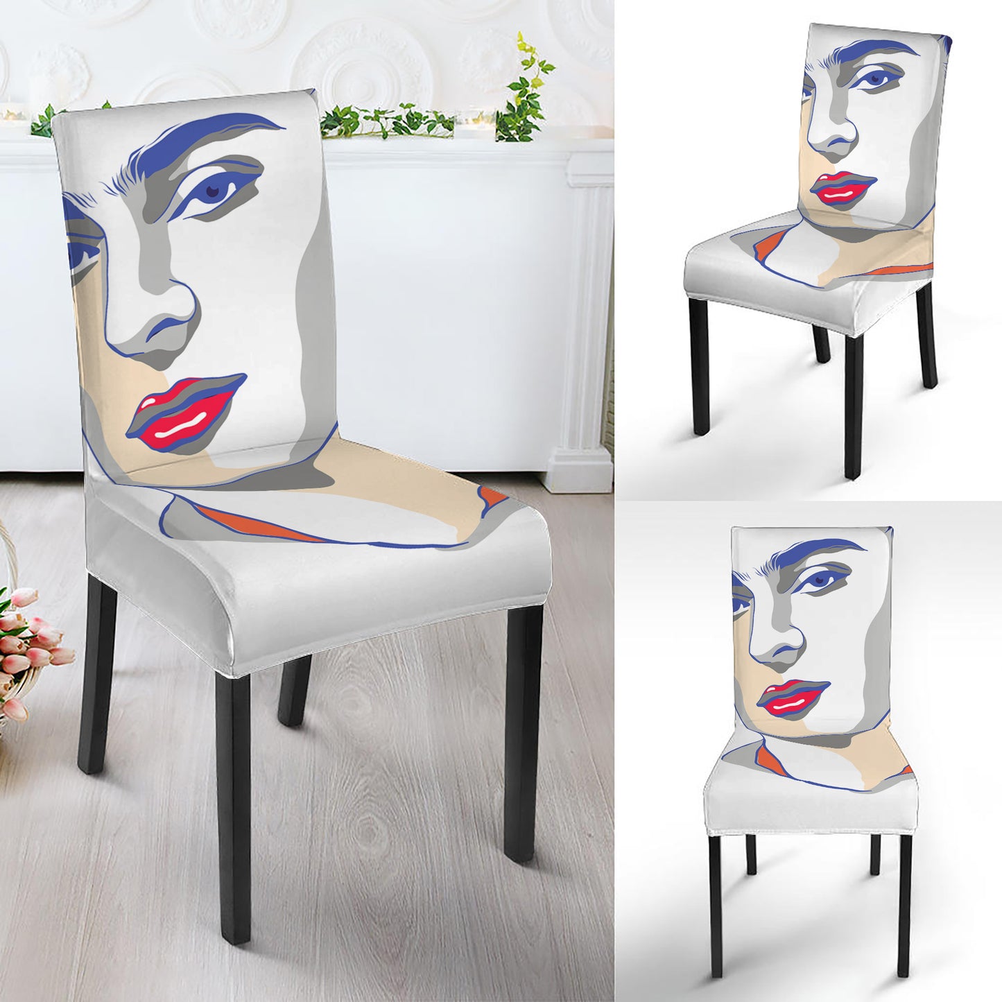 Magdalena Carmen Frida Kahlo Print Dining Chair Slipcover