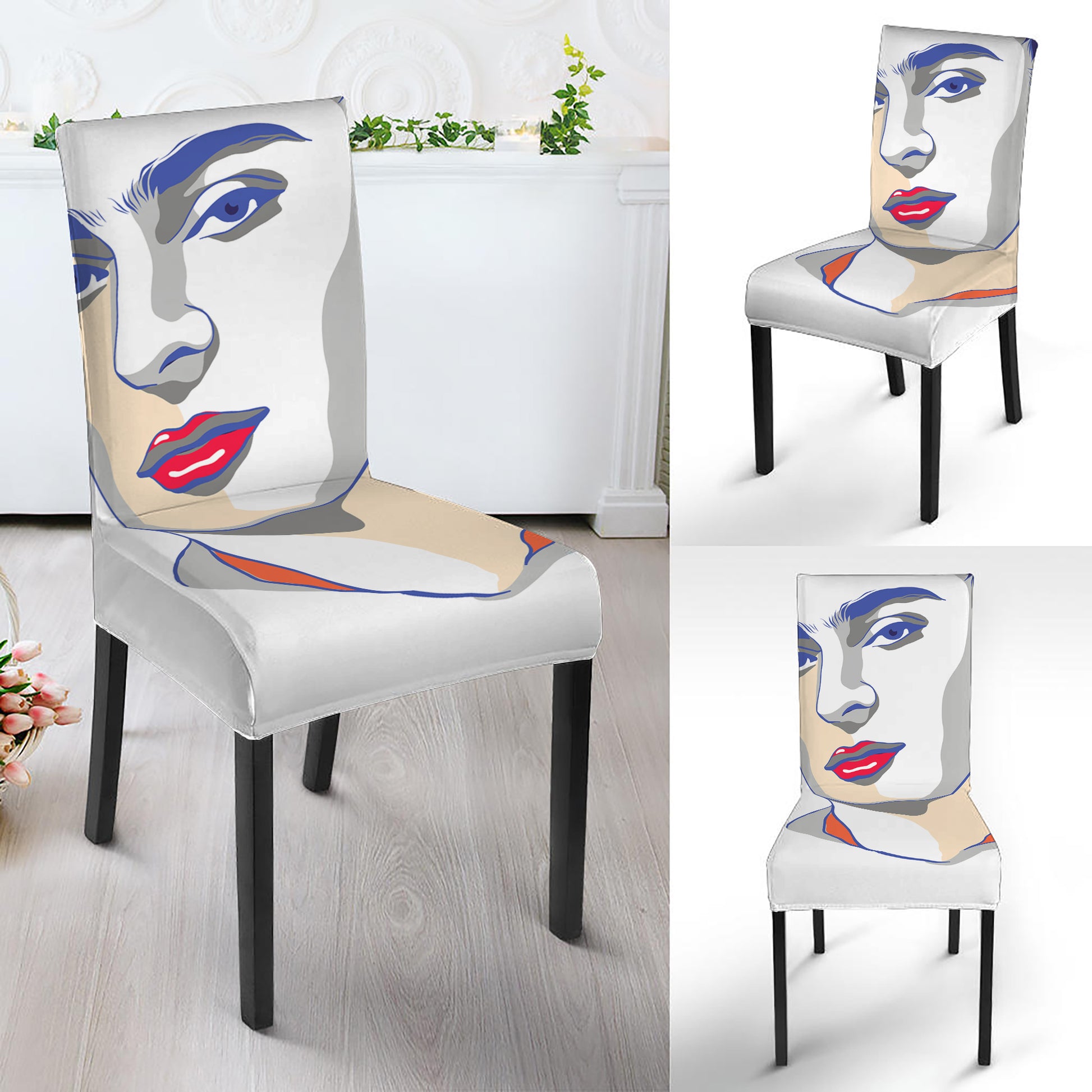 Magdalena Carmen Frida Kahlo Print Dining Chair Slipcover