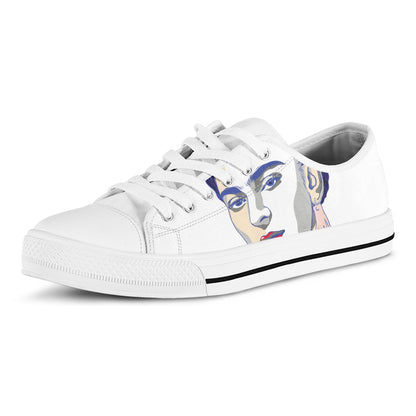 Magdalena Carmen Frida Kahlo Print White Low Top Shoes