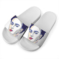 Magdalena Carmen Frida Kahlo Print White Slide Sandals