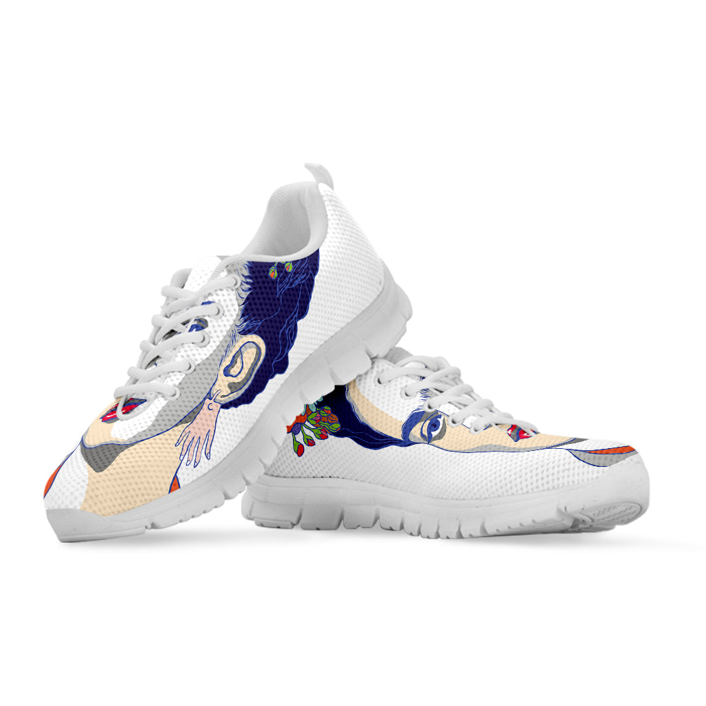 Magdalena Carmen Frida Kahlo Print White Sneakers