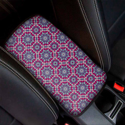 Magenta Mandala Bohemian Pattern Print Car Center Console Cover