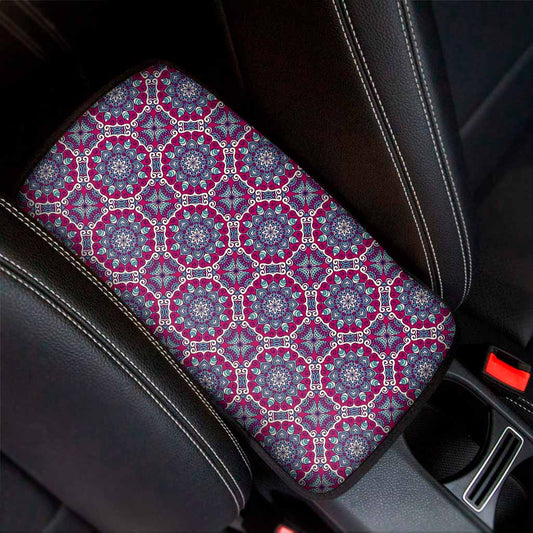 Magenta Mandala Bohemian Pattern Print Car Center Console Cover