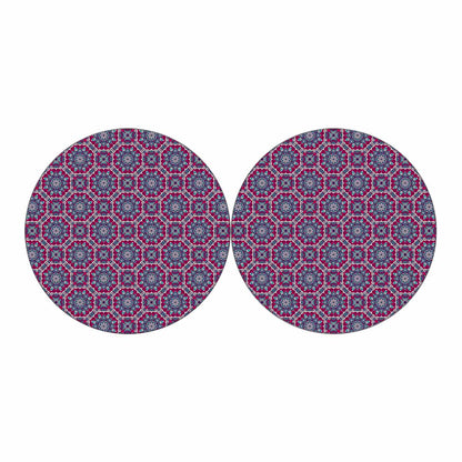 Magenta Mandala Bohemian Pattern Print Car Coasters