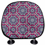 Magenta Mandala Bohemian Pattern Print Car Headrest Covers