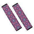 Magenta Mandala Bohemian Pattern Print Car Seat Belt Covers