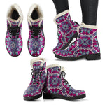 Magenta Mandala Bohemian Pattern Print Comfy Boots GearFrost