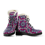 Magenta Mandala Bohemian Pattern Print Comfy Boots GearFrost