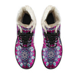 Magenta Mandala Bohemian Pattern Print Comfy Boots GearFrost