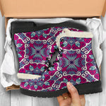 Magenta Mandala Bohemian Pattern Print Comfy Boots GearFrost