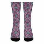 Magenta Mandala Bohemian Pattern Print Crew Socks