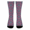 Magenta Mandala Bohemian Pattern Print Crew Socks